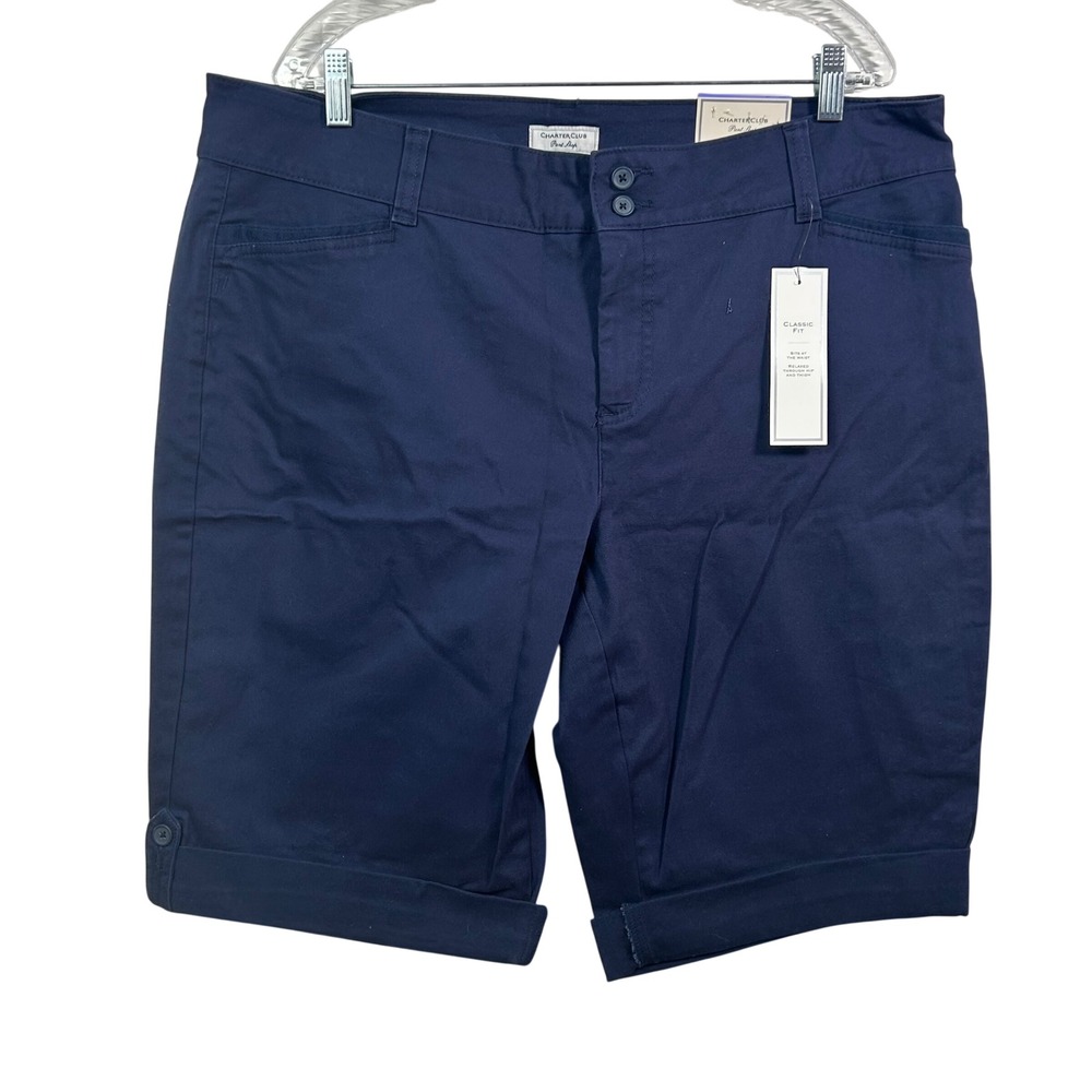 Charter Club Intrepid Blue Classic Fit Core Cas Shorts 18 48212IN814 NWT